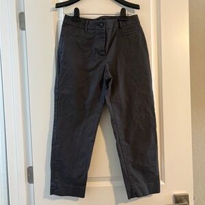 Dark gray Ann Taylor ankle pants, cotton, size 4P petite curvy fit